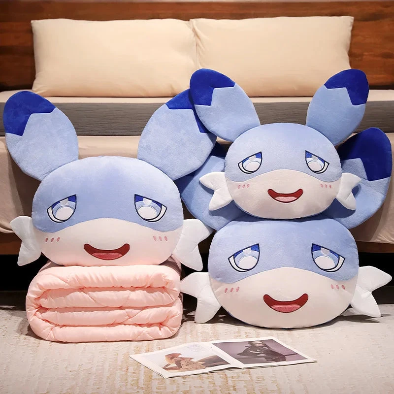 Kawaii Sofi Blue Dragon Pillow Blanket Plushie Combo 4 Kawaii Sofi Blue Dragon Pillow Blanket Plushie Combo - Image 2