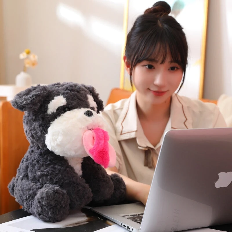 Kawaii Sooty The Black Fluffy Dog With Slipper Plushie 18 Kawaii Sooty The Black Fluffy Dog With Slipper Plushie - Image 16