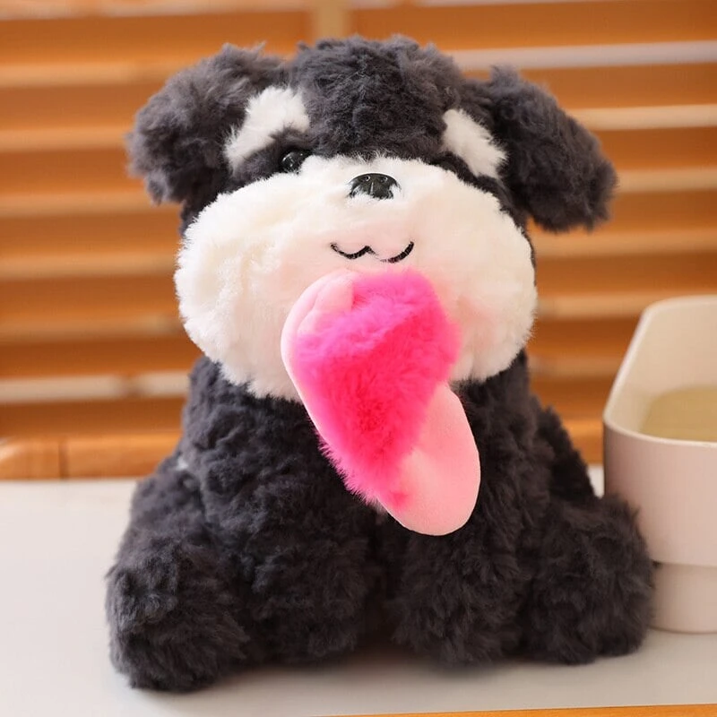 Kawaii Sooty The Black Fluffy Dog With Slipper Plushie 4 Kawaii Sooty The Black Fluffy Dog With Slipper Plushie - Image 2