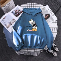Apparel Kawaii Stacked Cats Unisex Hoodie -Kawaii Store kawaiies plushies plush softtoy kawaii stacked cats unisex hoodie hoodies haze blue s 271320