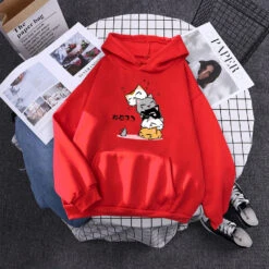 Apparel Kawaii Stacked Cats Unisex Hoodie -Kawaii Store kawaiies plushies plush softtoy kawaii stacked cats unisex hoodie hoodies red s 336420