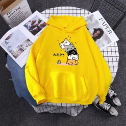Apparel Kawaii Stacked Cats Unisex Hoodie -Kawaii Store kawaiies plushies plush softtoy kawaii stacked cats unisex hoodie hoodies yellow s 591724