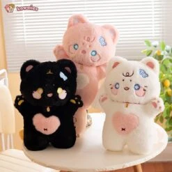 Kawaii Starry Fluffy Cat Heart Plushies -Kawaii Store kawaiies plushies plush softtoy kawaii starry fluffy cat heart plushies soft toy 705060