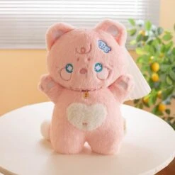 Kawaii Starry Fluffy Cat Heart Plushies -Kawaii Store kawaiies plushies plush softtoy kawaii starry pink white black fluffy cat plushies soft toy 38cm pink 696267
