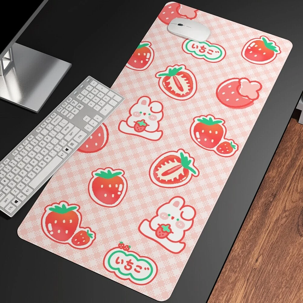 Accessories Kawaii Strawberry Long Mouse Pad Collection 3 Accessories Kawaii Strawberry Long Mouse Pad Collection