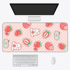 Accessories Kawaii Strawberry Long Mouse Pad Collection 15 Accessories Kawaii Strawberry Long Mouse Pad Collection -Kawaii Store kawaiies plushies plush softtoy kawaii strawberry long mouse pad collection mouse pads checked bunny 70 x 40cm 662023