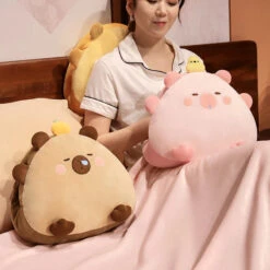 Kawaii Triangle Capybara Plush Pillows With Blanket -Kawaii Store kawaiies plushies plush softtoy kawaii triangle capybara plush pillows with blanket soft toy 688169
