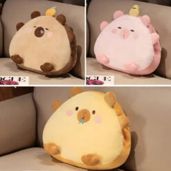 Kawaii Triangle Capybara Plush Pillows With Blanket -Kawaii Store kawaiies plushies plush softtoy kawaii triangle capybara plush pillows with blanket soft toy 813985