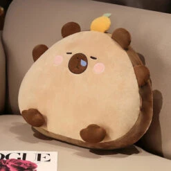 Kawaii Triangle Capybara Plush Pillows With Blanket -Kawaii Store kawaiies plushies plush softtoy kawaii triangle capybara plush pillows with blanket soft toy brown pillow only 735276