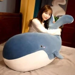 Blue Giant Kawaii Whale Plushie -Kawaii Store kawaiies plushies plush softtoy kawaii whale soft toy 915318