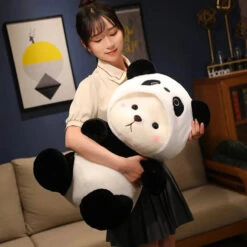 Kawaii White Bear Panda Outfit Plushie -Kawaii Store kawaiies plushies plush softtoy kawaii white bear panda outfit plushie soft toy 828512