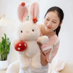 Kawaii White Bunny Mushroom Plushie -Kawaii Store kawaiies plushies plush softtoy kawaii white bunny mushroom plushie soft toy 183684