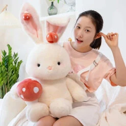 Kawaii White Bunny Mushroom Plushie -Kawaii Store kawaiies plushies plush softtoy kawaii white bunny mushroom plushie soft toy 284346