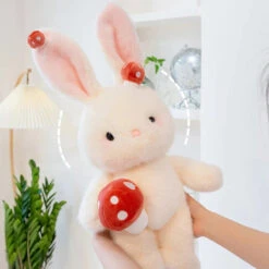 Kawaii White Bunny Mushroom Plushie -Kawaii Store kawaiies plushies plush softtoy kawaii white bunny mushroom plushie soft toy 324359