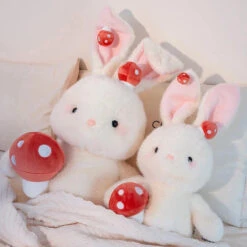 Kawaii White Bunny Mushroom Plushie -Kawaii Store kawaiies plushies plush softtoy kawaii white bunny mushroom plushie soft toy 514776
