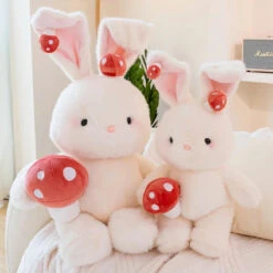 Kawaii White Bunny Mushroom Plushie -Kawaii Store kawaiies plushies plush softtoy kawaii white bunny mushroom plushie soft toy 924611