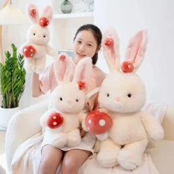 Kawaii White Bunny Mushroom Plushie -Kawaii Store kawaiies plushies plush softtoy kawaii white bunny mushroom plushie soft toy 986613
