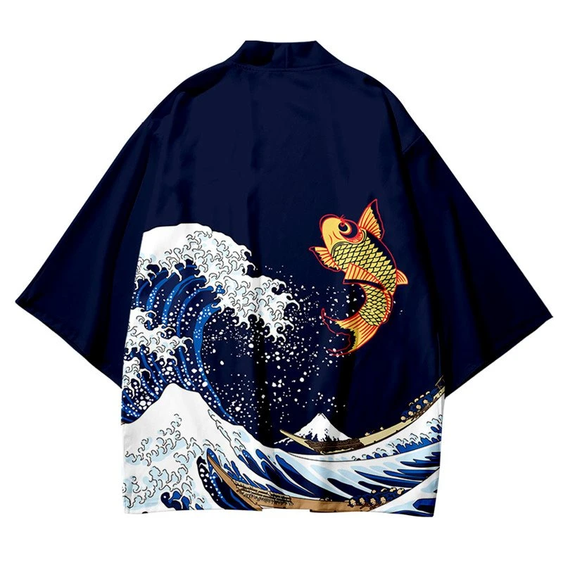 Apparel Kimono Japanese Great Wave And Mighty Koi 13 Apparel Kimono Japanese Great Wave And Mighty Koi - Image 11