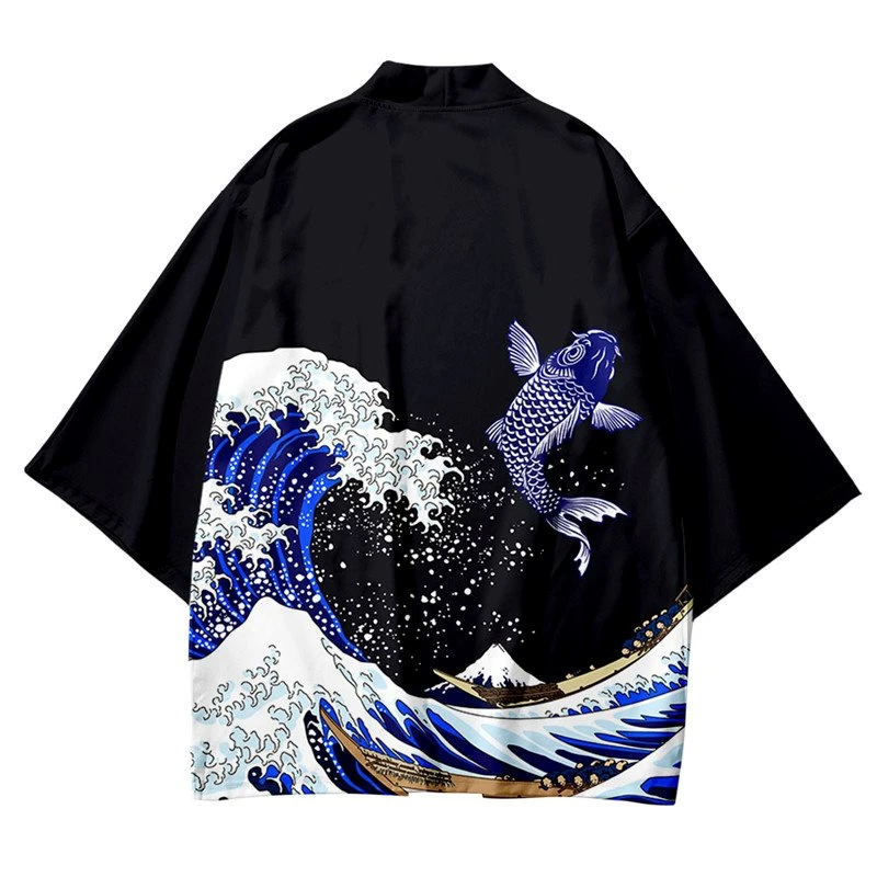 Apparel Kimono Japanese Great Wave And Mighty Koi 15 Apparel Kimono Japanese Great Wave And Mighty Koi - Image 13