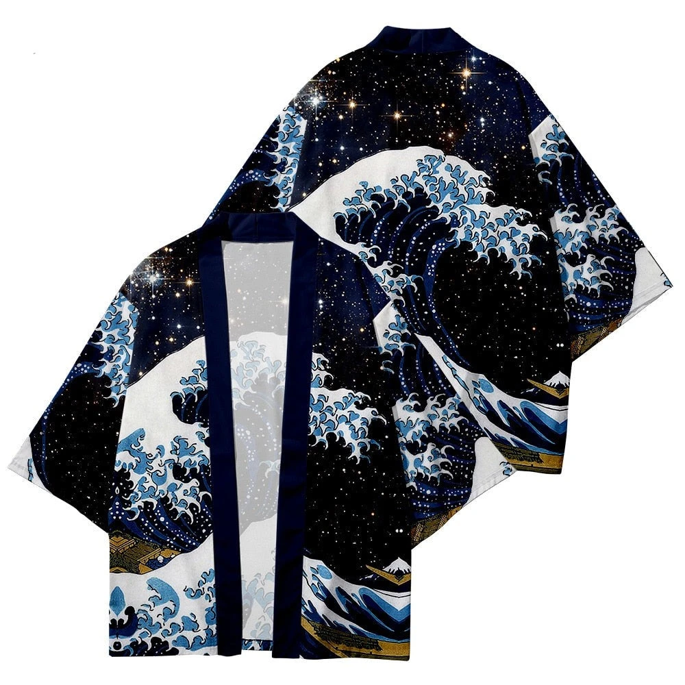 Apparel Kimono Japanese Great Wave And Mighty Koi 3 Apparel Kimono Japanese Great Wave And Mighty Koi