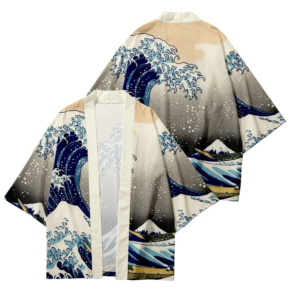 Apparel Kimono Japanese Great Wave And Mighty Koi 4 Apparel Kimono Japanese Great Wave And Mighty Koi - Image 2
