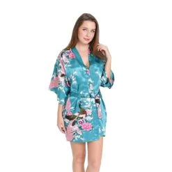 Apparel Kimono Short Robe Magnificent Peacock 2nd Collection -Kawaii Store kawaiies plushies plush softtoy kimono short robe magnificent peacock 2nd collection apparel 346930