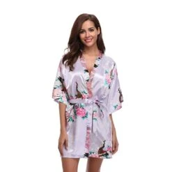 Apparel Kimono Short Robe Magnificent Peacock 2nd Collection -Kawaii Store kawaiies plushies plush softtoy kimono short robe magnificent peacock 2nd collection apparel lavender s 347146