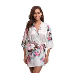 Apparel Kimono Short Robe Magnificent Peacock 2nd Collection -Kawaii Store kawaiies plushies plush softtoy kimono short robe magnificent peacock 2nd collection apparel white s 548056