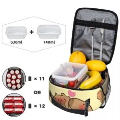 Kissing Capybaras Lunch Bag -Kawaii Store kawaiies plushies plush softtoy kissing capybaras lunch bag bag 840826