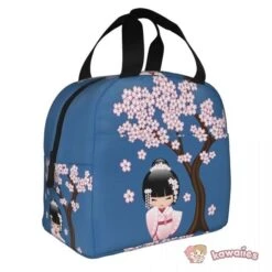 Kokeshi Doll Sakura Lunch Bag -Kawaii Store kawaiies plushies plush softtoy kokeshi doll sakura lunch bag bag 271776