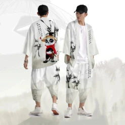 Kawaii Store 35 Apparel Kung Fu Panda Japanese-themed Bamboo Men's Kimono Set