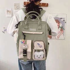Apparel Large Pastel Waterproof Backpack Handbag -Kawaii Store kawaiies plushies plush softtoy large pastel waterproof backpack handbag bag 461988