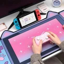 Accessories Large Pink Kawaii Gaming Cat Print Mouse Pad -Kawaii Store kawaiies plushies plush softtoy large pink kawaii gaming cat print mouse pad cushions 828217