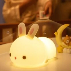 Laying Cat & Bunny LED Night Light 35 Laying Cat & Bunny LED Night Light -Kawaii Store kawaiies plushies plush softtoy laying cat bunny led night light home decor 462643