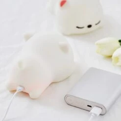 Laying Cat & Bunny LED Night Light 24 Laying Cat & Bunny LED Night Light -Kawaii Store kawaiies plushies plush softtoy laying cat bunny led night light home decor 756817