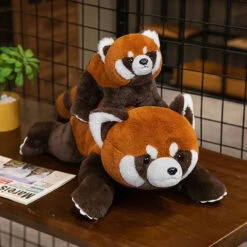 Laying Fluffy Red Panda Lifelike Plushie -Kawaii Store kawaiies plushies plush softtoy laying fluffy red panda lifelike plushie soft toy 487505