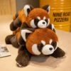 Laying Fluffy Red Panda Lifelike Plushie -Kawaii Store kawaiies plushies plush softtoy laying fluffy red panda lifelike plushie soft toy 985132