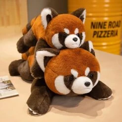 Laying Fluffy Red Panda Lifelike Plushie