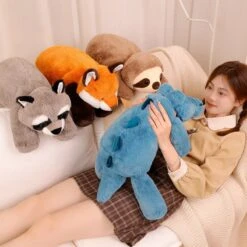 Laying Sloth And Fox Raccoon Crocodile Plushie Friends -Kawaii Store kawaiies plushies plush softtoy laying sloth and fox raccoon crocodile plushie friends soft toy 293091