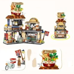 Lemon Tea & Noodle Shop Micro Building Sets -Kawaii Store kawaiies plushies plush softtoy lemon tea noodle shop micro building sets new build it 878633