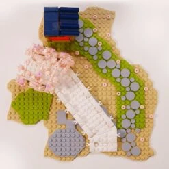 Light Up Japanese Hakone Sakura Tree Tunnel Building Sets -Kawaii Store kawaiies plushies plush softtoy light up japanese hakone sakura tree tunnel build it 127563