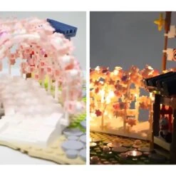 Light Up Japanese Hakone Sakura Tree Tunnel Building Sets -Kawaii Store kawaiies plushies plush softtoy light up japanese hakone sakura tree tunnel new build it 373329