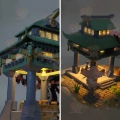 Light Up Romantic Japanese Hakone Shrine With Sakura Tree Building Sets -Kawaii Store kawaiies plushies plush softtoy light up romantic japanese hakone shrine with sakura tree new build it 123037