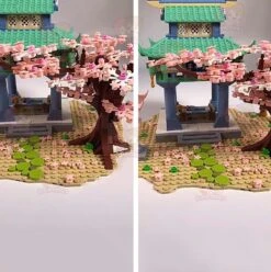 Light Up Romantic Japanese Hakone Shrine With Sakura Tree Building Sets -Kawaii Store kawaiies plushies plush softtoy light up romantic japanese hakone shrine with sakura tree new build it 353321