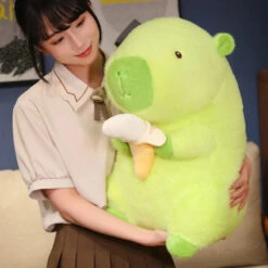 Lime Green Capybara Banana Plush -Kawaii Store kawaiies plushies plush softtoy lime green capybara banana plush soft toy 50cm 295342