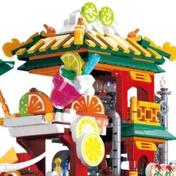 Lion Dance Street Truck Food Stall Micro Building Set -Kawaii Store kawaiies plushies plush softtoy lion dance street truck food stall nano building set new build it 297738