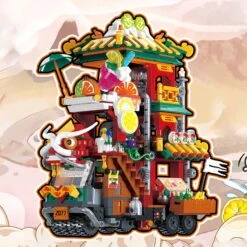 Lion Dance Street Truck Food Stall Micro Building Set -Kawaii Store kawaiies plushies plush softtoy lion dance street truck food stall nano building set new build it 536379