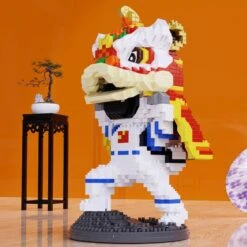 Lion & Dragon Dance Astronaut Nano Building Blocks -Kawaii Store kawaiies plushies plush softtoy lion dragon dance astronaut nano building blocks new build it lion included 104845