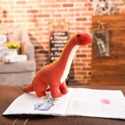 Little Long Neck Dino -Kawaii Store kawaiies plushies plush softtoy little long neck dino soft toy 39in 100cm flipper red 400450