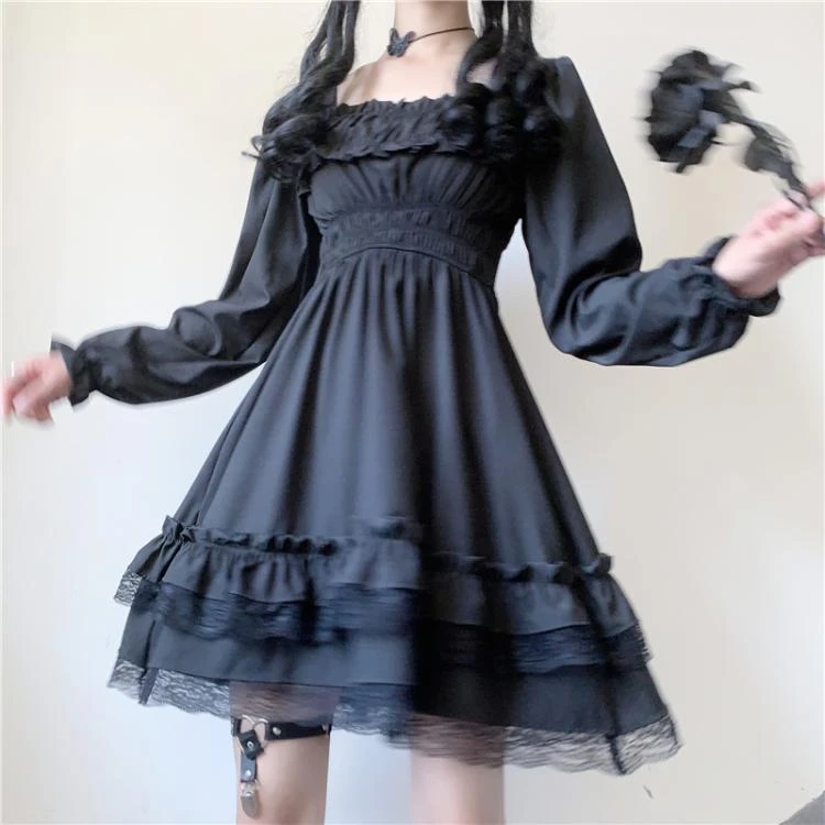 Apparel Lolita Black Mini High Waist Gothic Women's Dress 8 Apparel Lolita Black Mini High Waist Gothic Women's Dress - Image 6